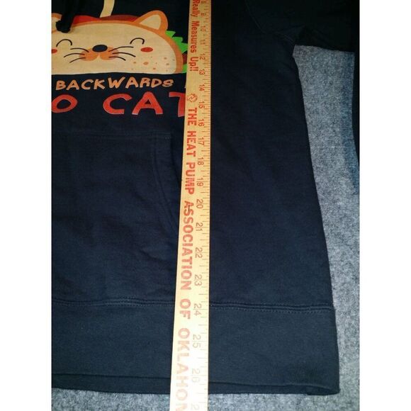 Taco Cat Port‎ & Company Hoodie Men Sz L Graphic Print Black Casualwear - Picture 3 of 6